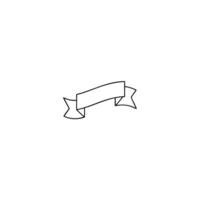 A black and white drawing of a ribbon vector