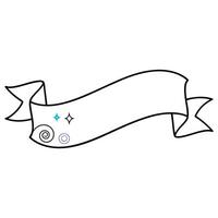 A drawing of a banner with a star on it vector