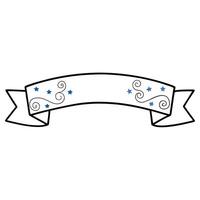 A blue ribbon with stars on it vector