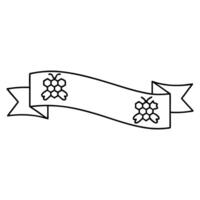A black and white drawing of a banner with grapes vector