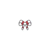 A red and white bow on a white background vector