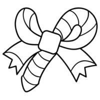 A black and white drawing of a candy cane vector