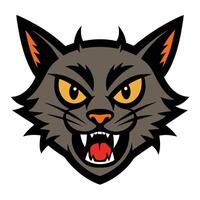 Angry Cat Face Icon vector