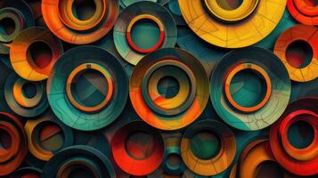Geometric Pattern Featuring Rings and Circles photo