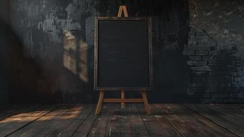 A message board easel that serves as a decorative piece featuring an open plain board as a copy space image photo