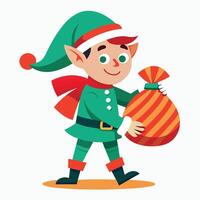 Festive Boy with Gift Load vector