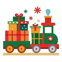 Train Full of Christmas Boxes vector