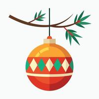 White Background with Christmas Ornaments vector