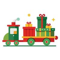 Train with Festive Gift Boxes vector