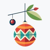 Holiday Ornaments on White Setting vector