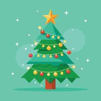 Serene Christmas Tree Setting vector