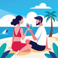Serenity and Wine for Two vector