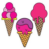 Ice cream set design vector