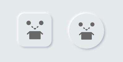 Item solid icon in neomorphic design style. Package signs illustration. vector