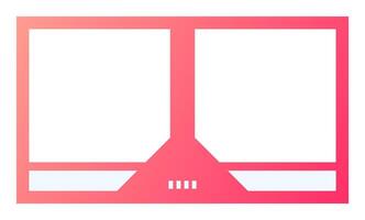Landscape frame for media player interface. Online stream futuristic technology style. vector