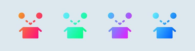 Item solid icon in gradient colors. Package signs illustration. vector