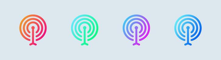 Frequency line icon in gradient colors. Radio signs illustration. vector