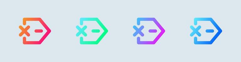 Quit line icon in gradient colors. Arrow signs illustration. vector