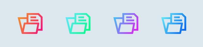 Record line icon in gradient colors. Report signs illustration. vector