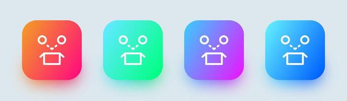 Item line icon in square gradient colors. Package signs illustration. vector