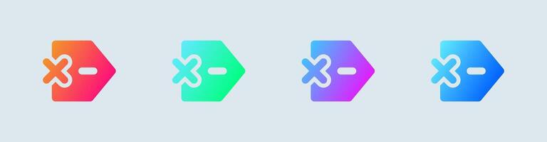 Quit solid icon in gradient colors. Arrow signs illustration. vector