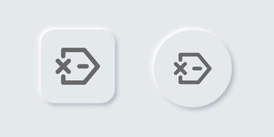 Quit line icon in neomorphic design style. Arrow signs illustration. vector