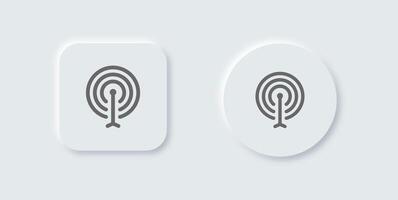 Frequency line icon in neomorphic design style. Radio signs illustration. vector