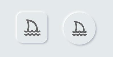Shark line icon in neomorphic design style. Fish signs illustration. vector
