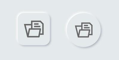 Record line icon in neomorphic design style. Report signs illustration. vector