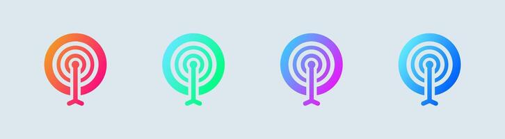 Frequency solid icon in gradient colors. Radio signs illustration. vector