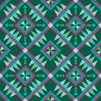 Green color of Tribe bohemian style in seamless pattern vector