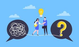 Understanding problem solution simplify challenge with business people. vector