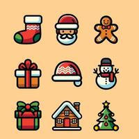 Merry Christmas Icon Design Elements vector