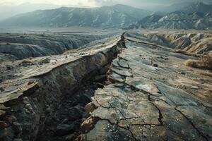 Faults of the earth crust, consequence of the earthquake photo