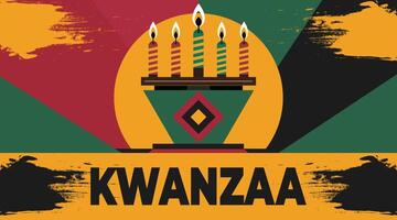 A banner with the words kwanzaa on it vector