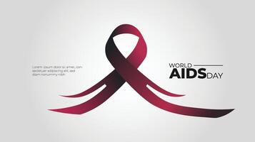 World aids day background with red ribbon vector