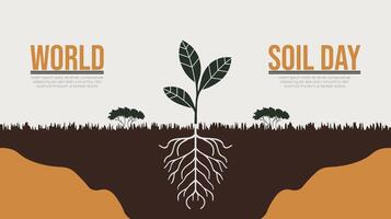 World soil day concept with tree and soil vector