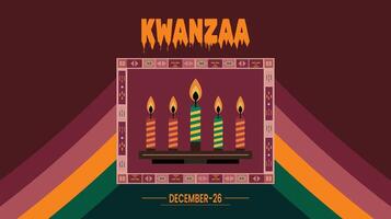 A poster with the words kwanzaa on it vector