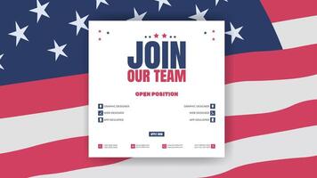 Join our team poster template vector