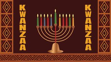 Smart design illustration of kwanzaa menorah on a traditional african background vector