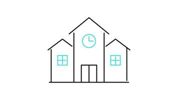 Building icon animation. transparent background video