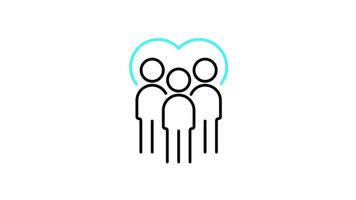 collaboration icon animation. transparent background video