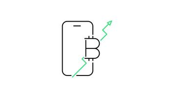 bitcoin icon animation. transparent background video