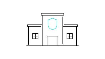 Building icon animation. transparent background video