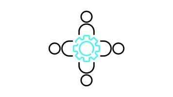 collaboration icon animation. transparent background video