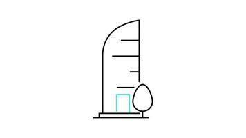 Building icon animation. transparent background video
