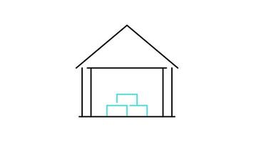 Building icon animation. transparent background video