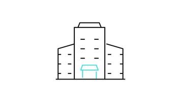 Building icon animation. transparent background video