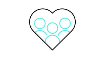 community icon animation. transparent background video