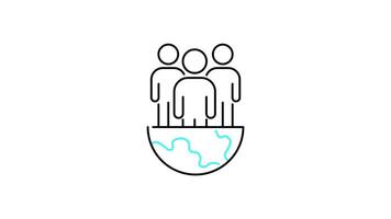 cooperation icon animation. transparent background video